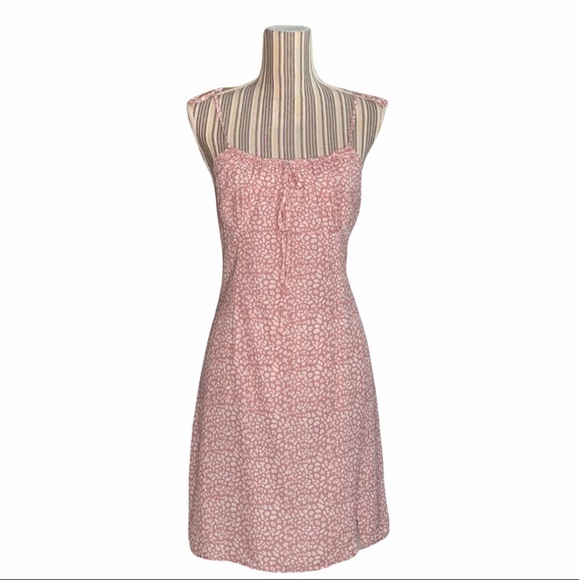 Allover Print Tie Shoulder Knot Front Slip Dress - Picture 1 of 11